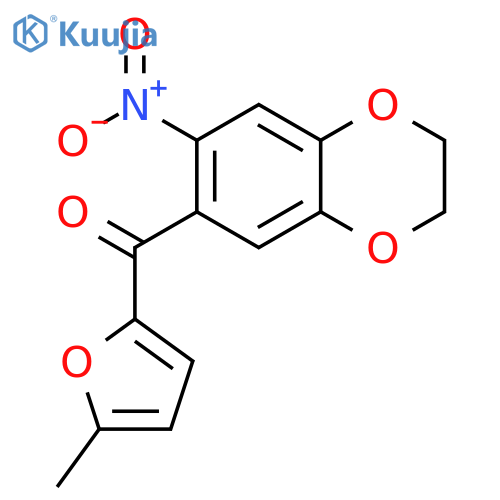 (5-methylfuran-2-yl)-(6-nitro-2,3-dihydro-1,4-benzodioxin-7-yl)methanone structure