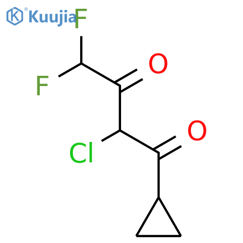 2-chloro-1-cyclopropyl-4,4-difluorobutane-1,3-dione structure