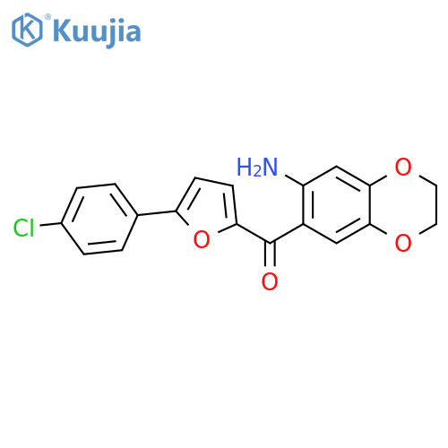 (6-amino-2,3-dihydro-1,4-benzodioxin-7-yl)-[5-(4-chlorophenyl)furan-2-yl]methanone structure
