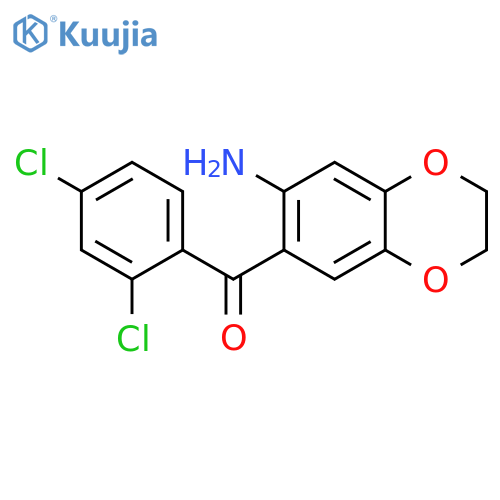 (6-amino-2,3-dihydro-1,4-benzodioxin-7-yl)-(2,4-dichlorophenyl)methanone structure