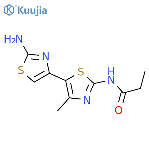 N-[5-(2-amino-1,3-thiazol-4-yl)-4-methyl-1,3-thiazol-2-yl]propanamide structure