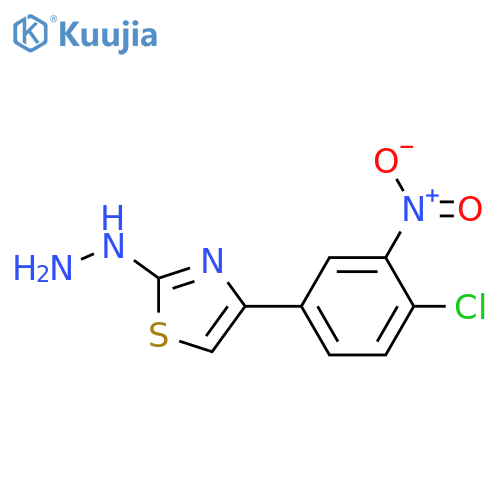 [4-(4-chloro-3-nitrophenyl)-1,3-thiazol-2-yl]hydrazine structure