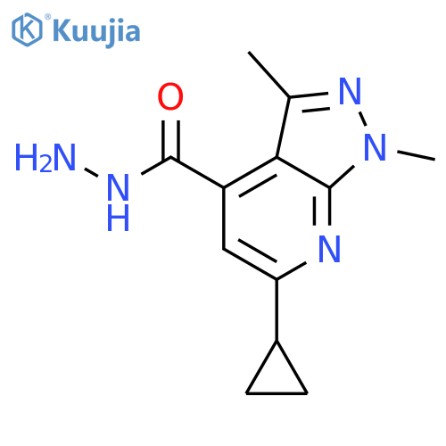 6-cyclopropyl-1,3-dimethyl-1H-pyrazolo3,4-bpyridine-4-carbohydrazide structure