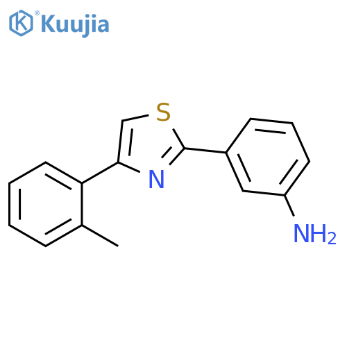 3-[4-(2-methylphenyl)-1,3-thiazol-2-yl]aniline structure