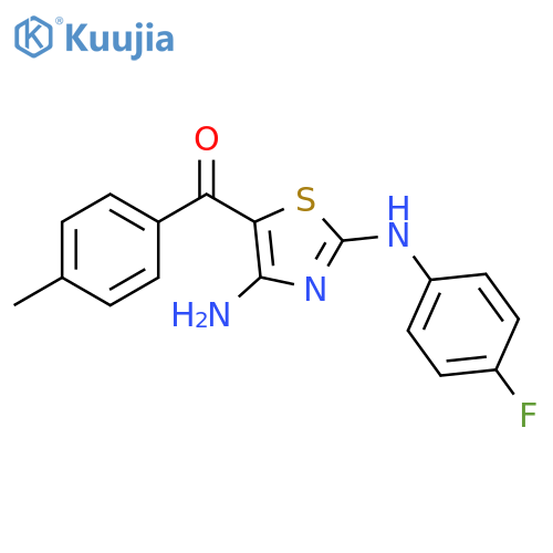 [4-amino-2-(4-fluoroanilino)-1,3-thiazol-5-yl]-(4-methylphenyl)methanone structure