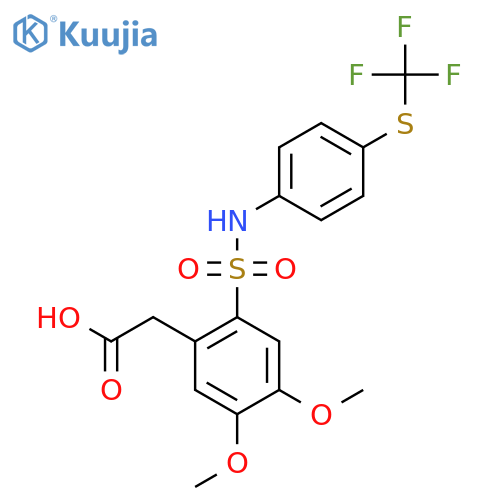 [4,5-Dimethoxy-2-(4-trifluoromethylsulfanylphenylsulfamoyl)phenyl]acetic acid structure
