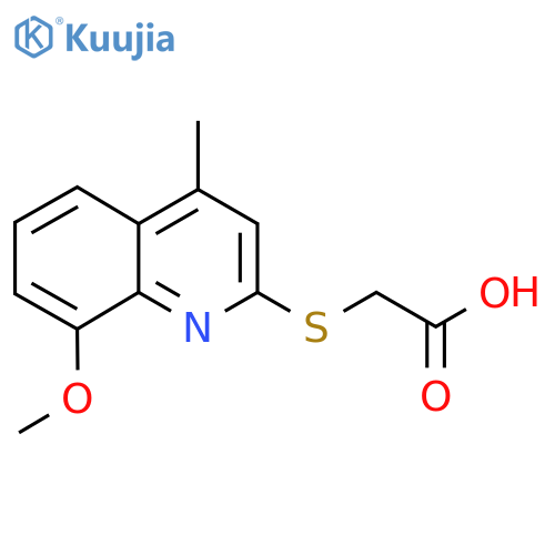 (8-Methoxy-4-methyl-quinolin-2-ylsulfanyl)-acetic acid structure