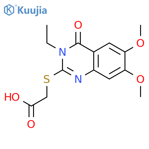 2-((3-Ethyl-6,7-dimethoxy-4-oxo-3,4-dihydroquinazolin-2-yl)thio)acetic acid structure
