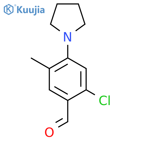 2-chloro-5-methyl-4-(pyrrolidin-1-yl)benzaldehyde structure
