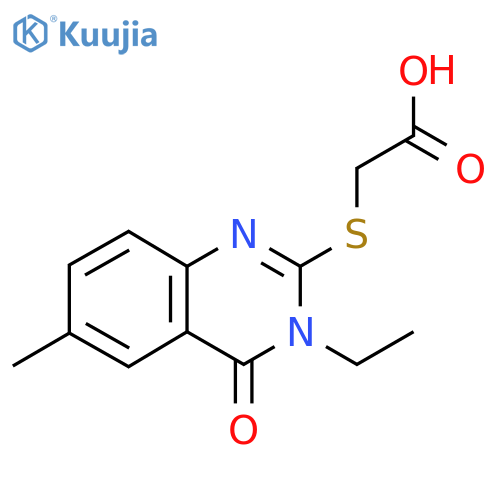 2-((3-Ethyl-6-methyl-4-oxo-3,4-dihydroquinazolin-2-yl)thio)acetic acid structure