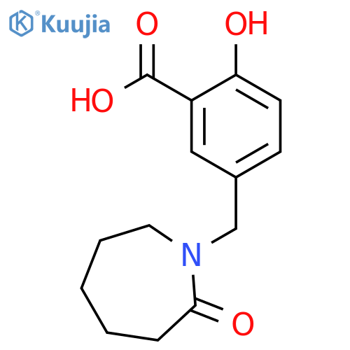 2-Hydroxy-5-(2-oxo-azepan-1-ylmethyl)-benzoic acid structure