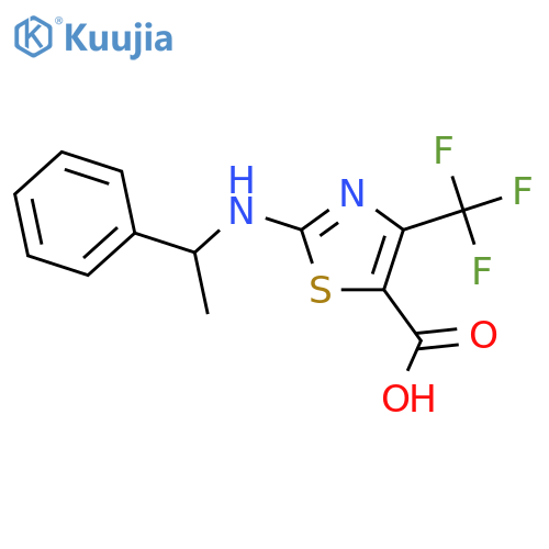 2-(1-phenylethyl)amino-4-(trifluoromethyl)-1,3-thiazole-5-carboxylic acid structure
