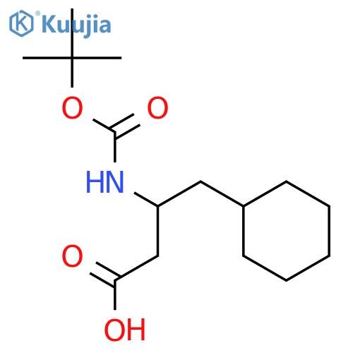 3-(tert-butoxycarbonylamino)-4-cyclohexyl-butanoic acid structure