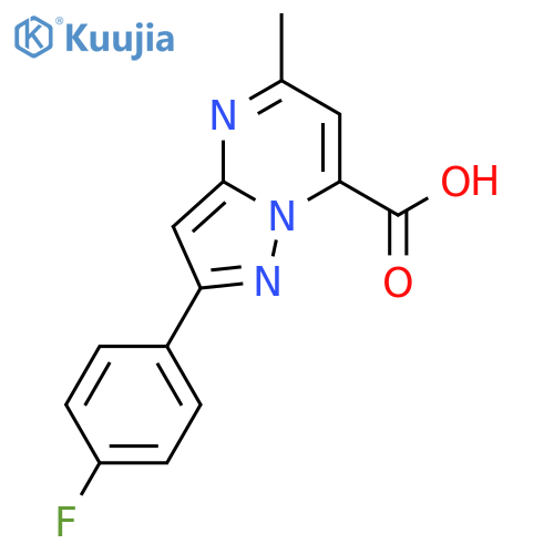 2-(4-fluorophenyl)-5-methylpyrazolo1,5-apyrimidine-7-carboxylic acid structure