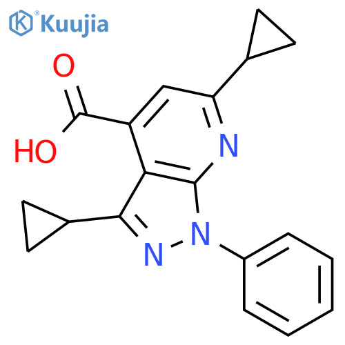 3,6-Dicyclopropyl-1-phenyl-1H-pyrazolo-3,4-bpyridine-4-carboxylic Acid structure