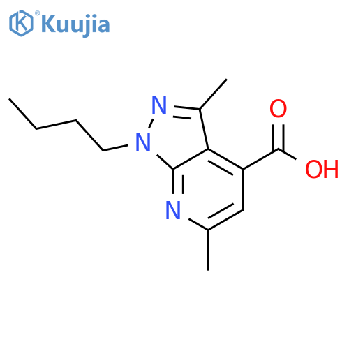 1-butyl-3,6-dimethyl-1H-pyrazolo[3,4-b]pyridine-4-carboxylic acid structure