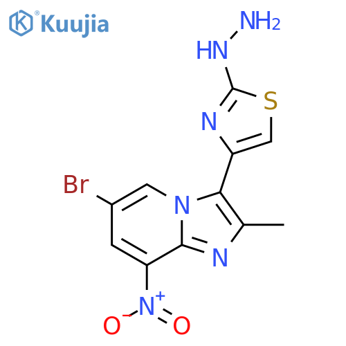 4-(6-Bromo-2-methyl-8-nitroimidazo[1,2-a]pyridin-3-yl)-2-hydrazinylthiazole structure