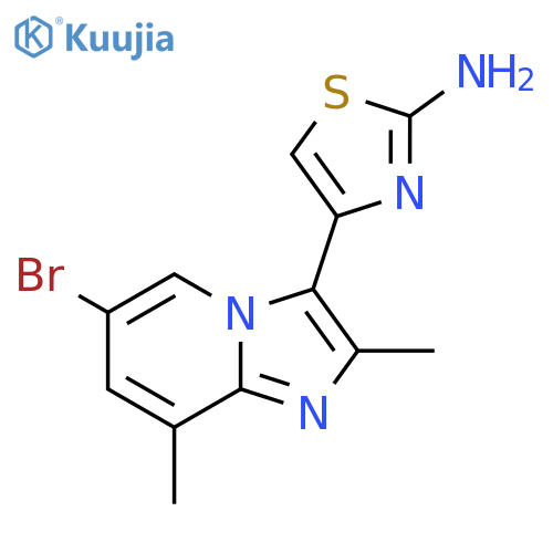 4-(6-Bromo-2,8-dimethyl-imidazo[1,2-a]pyridin-3-yl)-thiazol-2-ylamine structure