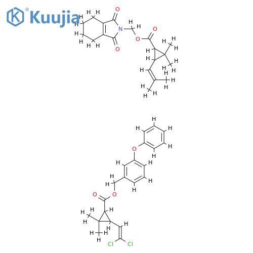 Cyclopropanecarboxylic acid, 3-(2,2-dichloroethenyl)-2,2-dimethyl-, (3 -phenoxyphenyl)methyl ester, mixt. with (1,3,4,5,6,7-hexahydro-1,3-dio xo-2H-isoindol-2-yl)methyl 2,2-dimethyl-3-(2-methyl-1-propenyl)cyclopr opanecarboxylate structure
