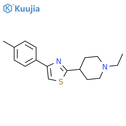 Piperidine, 1-ethyl-4-[4-(4-methylphenyl)-2-thiazolyl]- structure