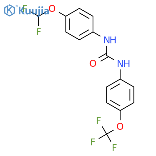 Urea, N-[4-(difluoromethoxy)phenyl]-N'-[4-(trifluoromethoxy)phenyl]- structure