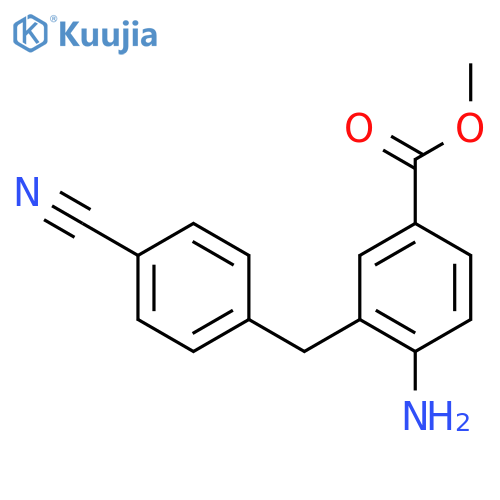 Benzoic acid, 4-amino-3-[(4-cyanophenyl)methyl]-, methyl ester structure