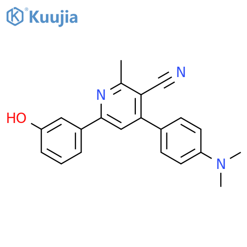 3-Pyridinecarbonitrile,4-[4-(dimethylamino)phenyl]-6-(3-hydroxyphenyl)-2-methyl- structure