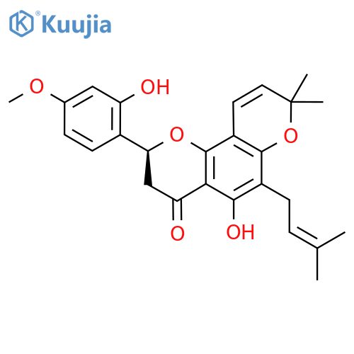 (S)-2,3-Dihydro-5-hydroxy-2-(2-hydroxy-4-methoxyphenyl)-8,8-dimethyl-6-(3-methyl-2-butenyl)-4H,8H-benzo[1,2-b:3,4-b']dipyran-4-one structure