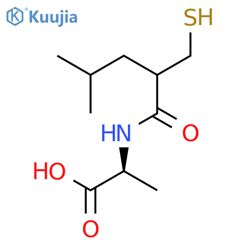 L-Alanine, N-[2-(mercaptomethyl)-4-methyl-1-oxopentyl]- structure