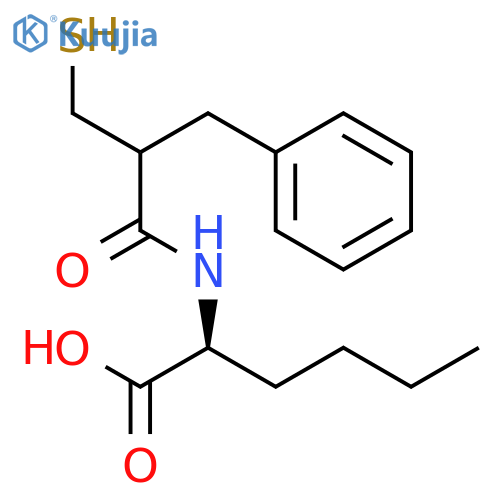 L-NORLEUCINE, N-[2-(MERCAPTOMETHYL)-1-OXO-3-PHENYLPROPYL]-, (S)- structure