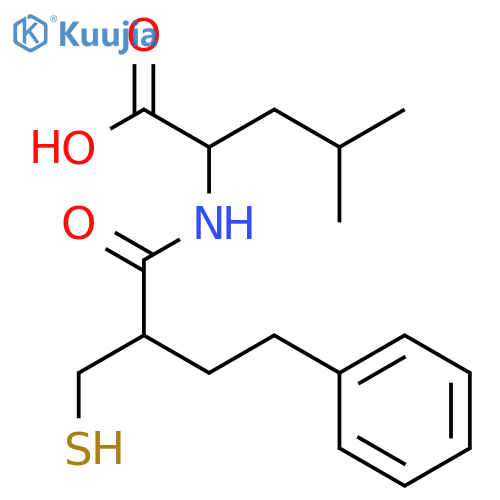 L-Leucine, N-[2-(mercaptomethyl)-1-oxo-4-phenylbutyl]-, (R)- structure