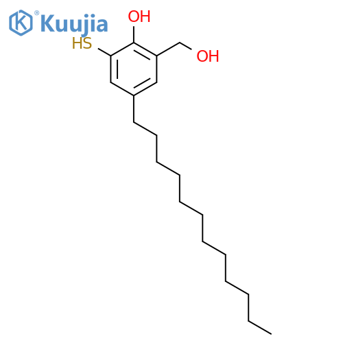 Benzenemethanol, 5-dodecyl-2-hydroxy-3-mercapto- structure
