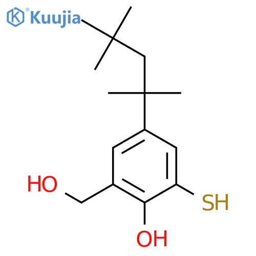 Benzenemethanol, 2-hydroxy-3-mercapto-5-(1,1,3,3-tetramethylbutyl)- structure