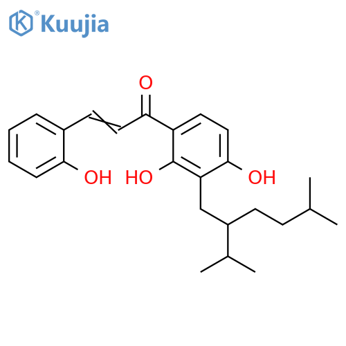 2-Propen-1-one,1-[2,4-dihydroxy-3-[5-methyl-2-(1-methylethyl)hexyl]phenyl]-3-(2-hydroxyphenyl)- structure