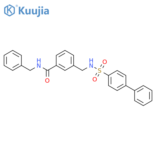 Benzamide,3-[[([1,1'-biphenyl]-4-ylsulfonyl)amino]methyl]-N-(phenylmethyl)- structure