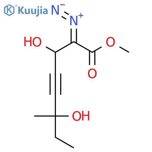 4-Octynoic acid, 2-diazo-3,6-dihydroxy-6-methyl-, methyl ester structure
