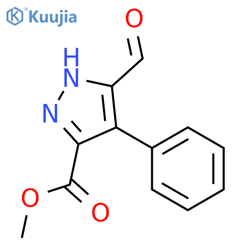 1H-Pyrazole-3-carboxylic acid, 5-formyl-4-phenyl-, methyl ester structure