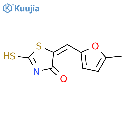 (5E)-2-Mercapto-5-(5-methyl-2-furyl)methylene-1,3-thiazol-4(5H)-one structure