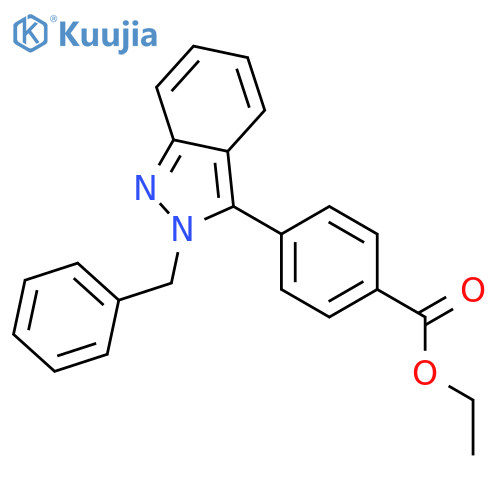 BENZOIC ACID, 4-[2-(PHENYLMETHYL)-2H-INDAZOL-3-YL]-, ETHYL ESTER structure