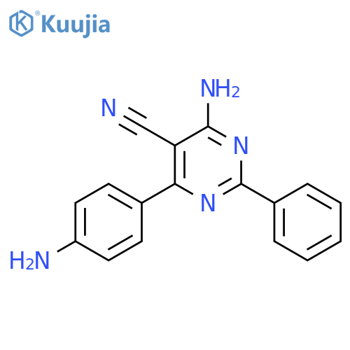 5-PYRIMIDINECARBONITRILE, 4-AMINO-6-(4-AMINOPHENYL)-2-PHENYL- structure