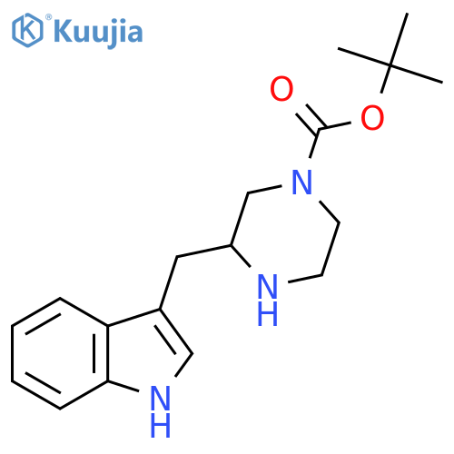 3-(1H-Indol-3-ylmethyl)-piperazine-1-carboxylic acid tert-butyl ester structure