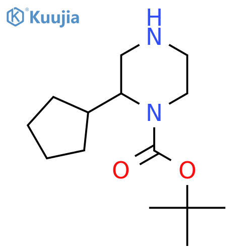 tert-butyl 2-cyclopentylpiperazine-1-carboxylate structure