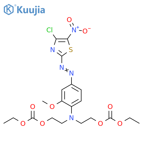 2,8,10-Trioxa-5-azadodecanoic acid, 5-[4-[2-(4-chloro-5-nitro-2-thiazolyl)diazenyl]-2-methoxyphenyl]-9-oxo-, ethyl ester structure
