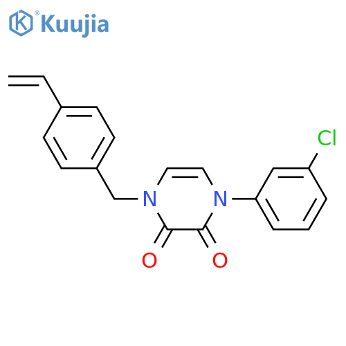 1-(3-chlorophenyl)-4-(4-ethenylphenyl)methyl-1,2,3,4-tetrahydropyrazine-2,3-dione structure