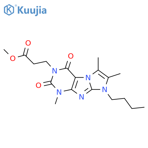 methyl 3-{8-butyl-1,6,7-trimethyl-2,4-dioxo-1H,2H,3H,4H,8H-imidazo1,2-gpurin-3-yl}propanoate structure