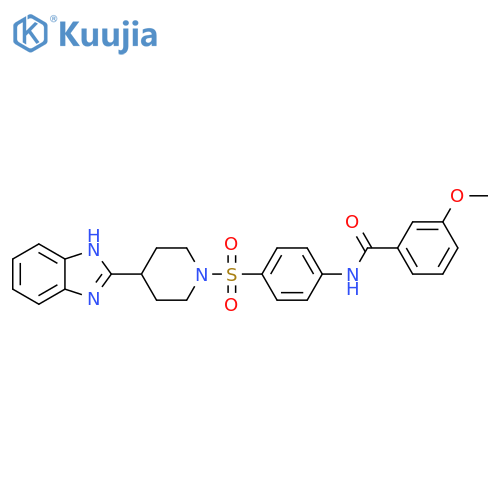 N-(4-{4-(1H-1,3-benzodiazol-2-yl)piperidin-1-ylsulfonyl}phenyl)-3-methoxybenzamide structure