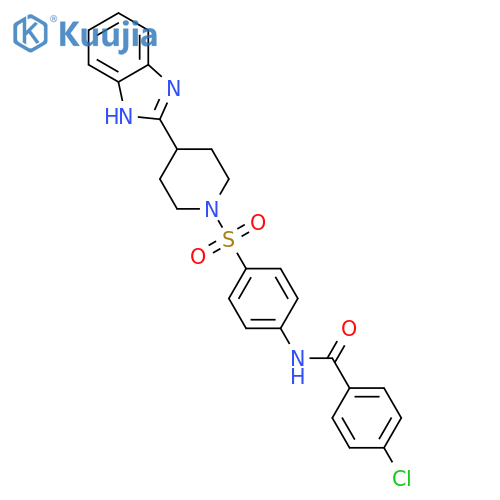 N-(4-{4-(1H-1,3-benzodiazol-2-yl)piperidin-1-ylsulfonyl}phenyl)-4-chlorobenzamide structure