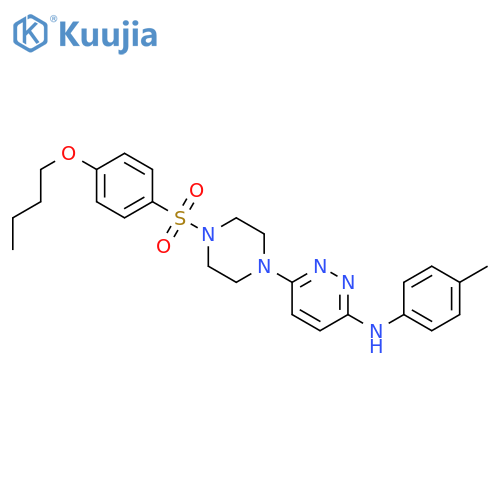 6-4-(4-butoxybenzenesulfonyl)piperazin-1-yl-N-(4-methylphenyl)pyridazin-3-amine structure