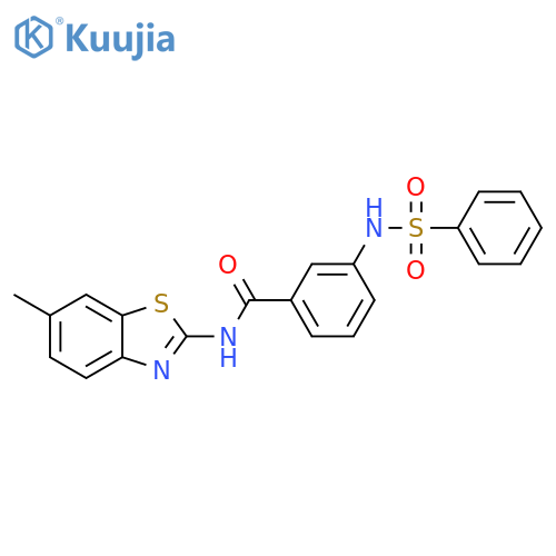 3-benzenesulfonamido-N-(6-methyl-1,3-benzothiazol-2-yl)benzamide structure