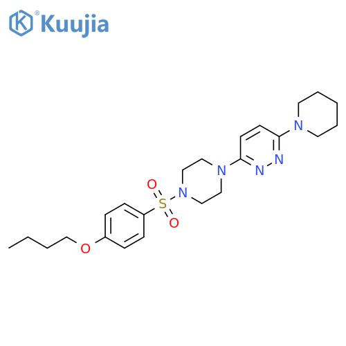 3-4-(4-butoxybenzenesulfonyl)piperazin-1-yl-6-(piperidin-1-yl)pyridazine structure